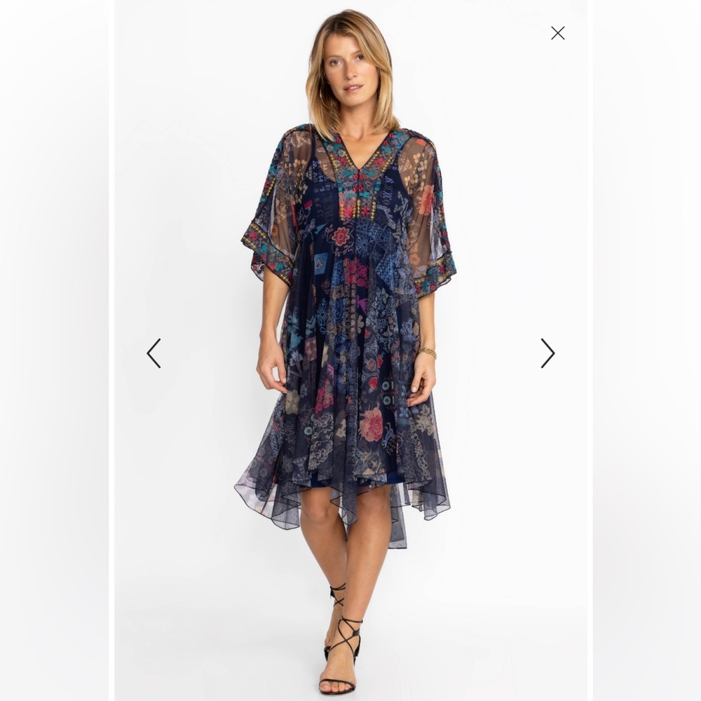 JOHNNY WAS ELREY KAFTAN MESH DRESS NWT (CURRENTLY SOLD OUT ONLINE)
